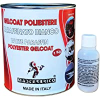 Gelcoat parafinado blanco para fibra de vidrio 1 kg con catalizador